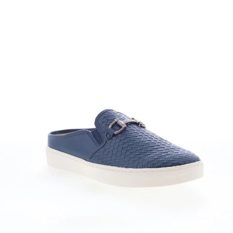 Spenco Durham Slide SP1038NVY Womens Blue Synthetic Slip On Clog Flats Shoes