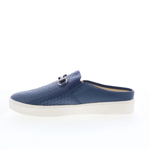 Spenco Durham Slide SP1038NVY Womens Blue Synthetic Slip On Clog Flats Shoes