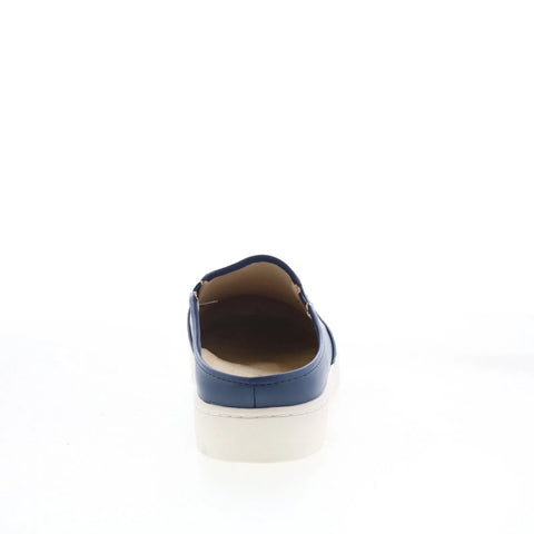Spenco Durham Slide SP1038NVY Womens Blue Synthetic Slip On Clog Flats Shoes