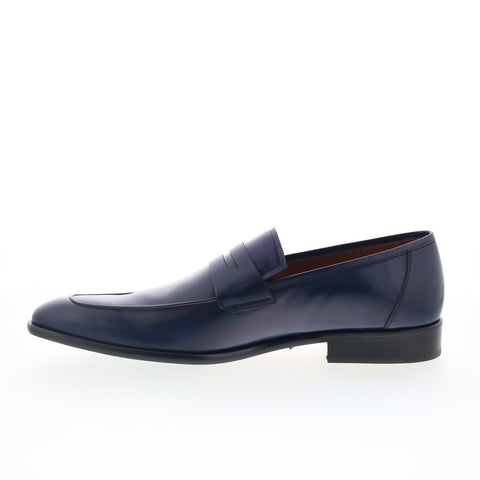 Mezlan Calfskin Penny Loafer E20243 Mens Blue Loafers & Slip Ons Penny Shoes