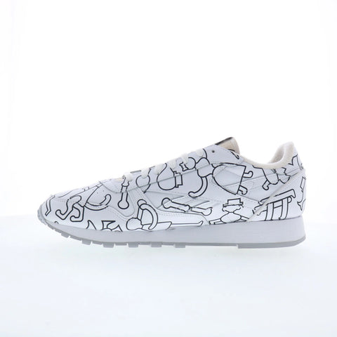 Reebok Eames Classic Leather Mens White Leather Lifestyle Sneakers Shoes