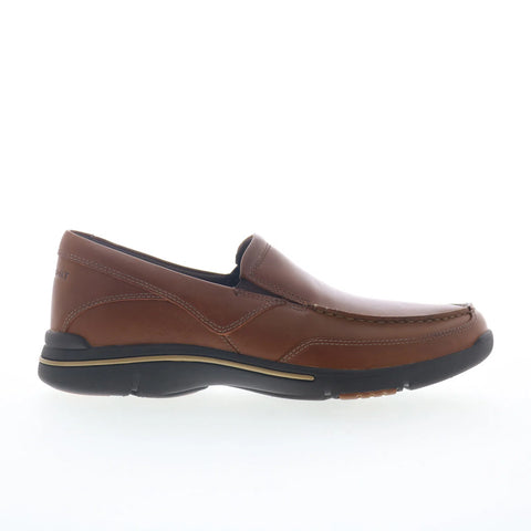 Rockport Eberdon Mens Brown Leather Loafers & Slip Ons Casual Shoes