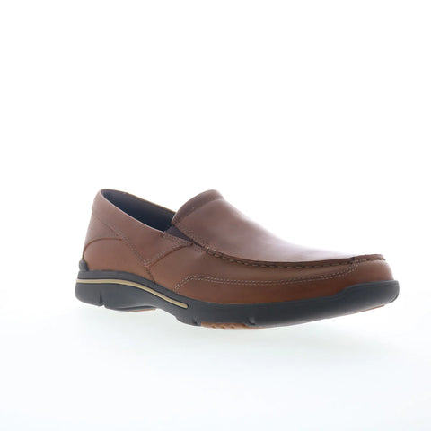 Rockport Eberdon Mens Brown Leather Loafers & Slip Ons Casual Shoes