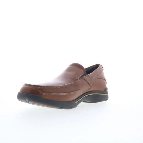 Rockport Eberdon Mens Brown Leather Loafers & Slip Ons Casual Shoes