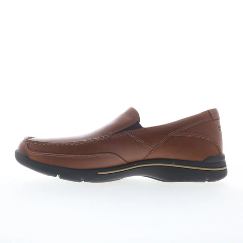 Rockport Eberdon Mens Brown Leather Loafers & Slip Ons Casual Shoes