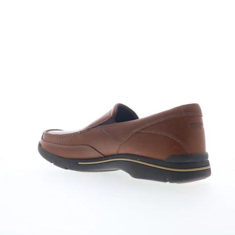 Rockport Eberdon Mens Brown Leather Loafers & Slip Ons Casual Shoes