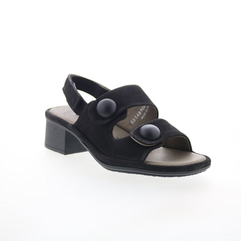Fly London Ebla EBLA489FLY-000 Womens Black Leather Heeled Sandals Shoes