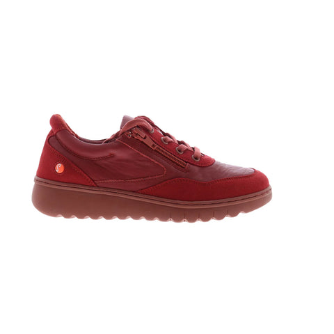 Softinos Echo ECHO700SOF-003 Womens Red Leather Lifestyle Sneakers Shoes