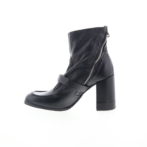 A.S. 98 Eddie Womens Black Leather Zipper Casual Dress Boots