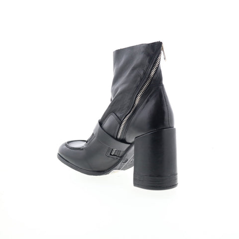 A.S. 98 Eddie Womens Black Leather Zipper Casual Dress Boots