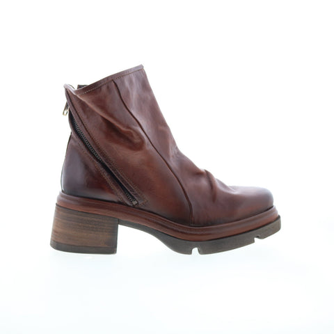 A.S. 98 Edgar Womens Brown Leather Zipper Casual Dress Boots