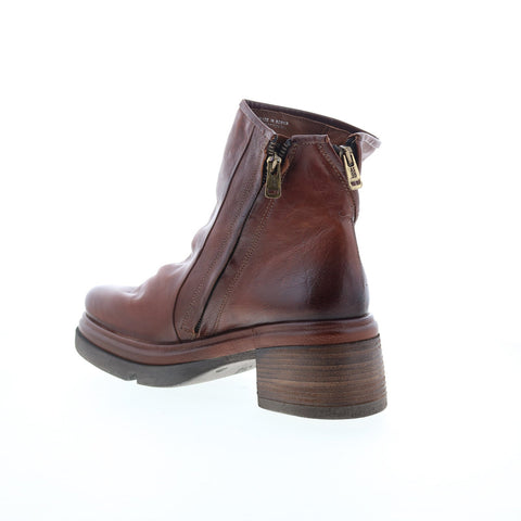 A.S. 98 Edgar Womens Brown Leather Zipper Casual Dress Boots