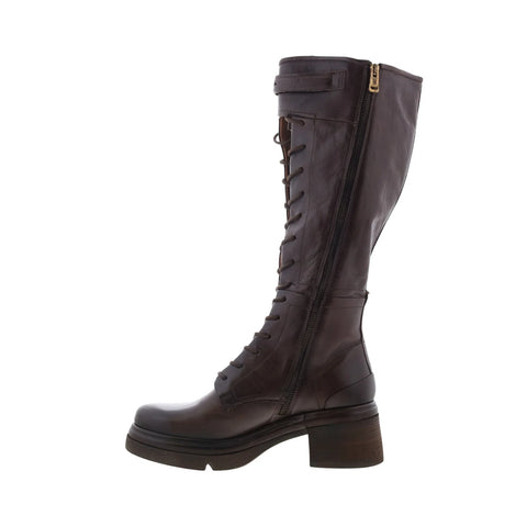 A.S. 98 Edison Womens Brown Leather Lace Up Over The Knee Boots