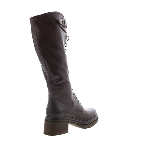 A.S. 98 Edison Womens Brown Leather Lace Up Over The Knee Boots
