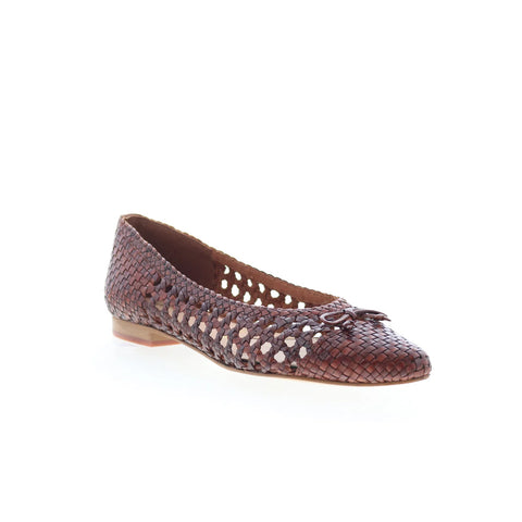 Trotters Edith T2303-226 Womens Brown Synthetic Slip On Ballet Flats Shoes