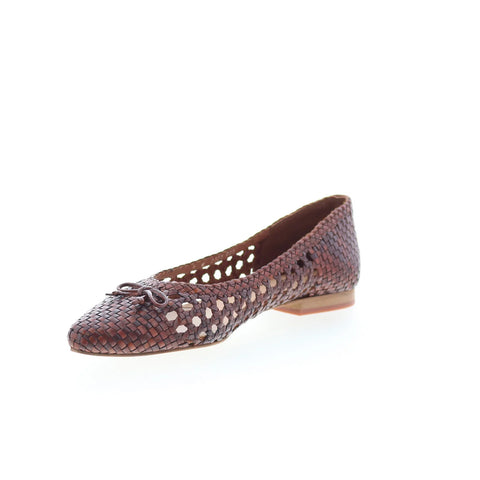 Trotters Edith T2303-226 Womens Brown Synthetic Slip On Ballet Flats Shoes