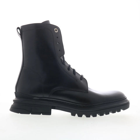 Aquatalia Edmundo M107801 Mens Black Leather Zipper Casual Dress Boots