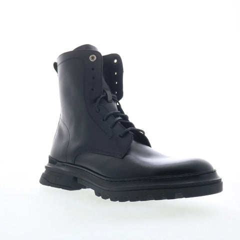 Aquatalia Edmundo M107801 Mens Black Leather Zipper Casual Dress Boots