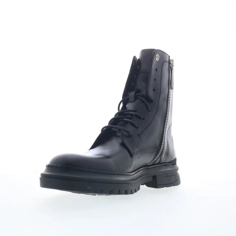 Aquatalia Edmundo M107801 Mens Black Leather Zipper Casual Dress Boots