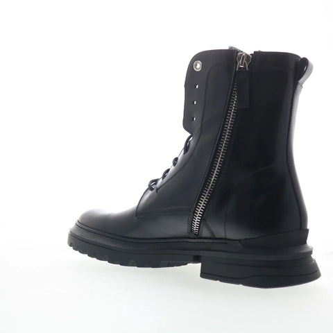 Aquatalia Edmundo M107801 Mens Black Leather Zipper Casual Dress Boots