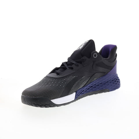 Reebok Nano X Mens Black Nylon Lace Up Athletic Cross Training Shoes
