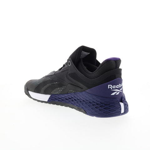 Reebok Nano X Mens Black Nylon Lace Up Athletic Cross Training Shoes