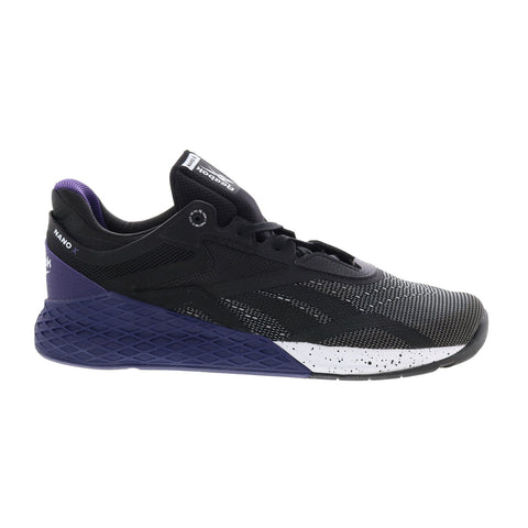 Reebok Nano X Mens Black Nylon Lace Up Athletic Cross Training Shoes