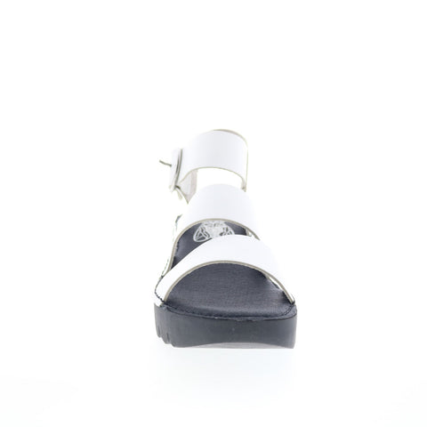 Fly London Egly EGLY520FLY-001 Womens White Leather Heeled Sandals Shoes