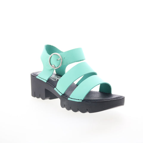 Fly London Egly EGLY520FLY-002 Womens Green Leather Heeled Sandals Shoes