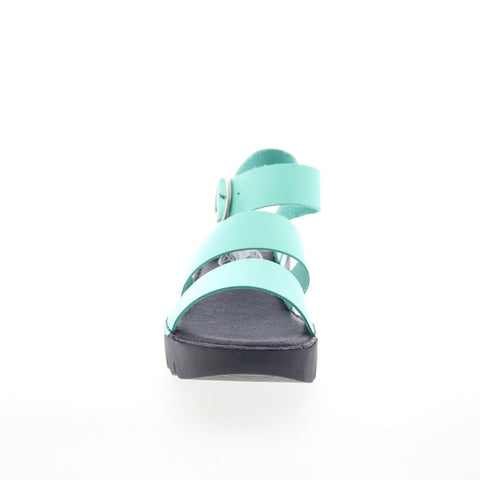 Fly London Egly EGLY520FLY-002 Womens Green Leather Heeled Sandals Shoes