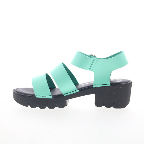 Fly London Egly EGLY520FLY-002 Womens Green Leather Heeled Sandals Shoes