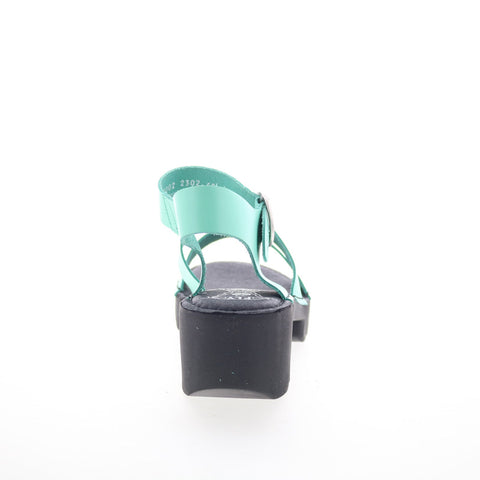 Fly London Egly EGLY520FLY-002 Womens Green Leather Heeled Sandals Shoes