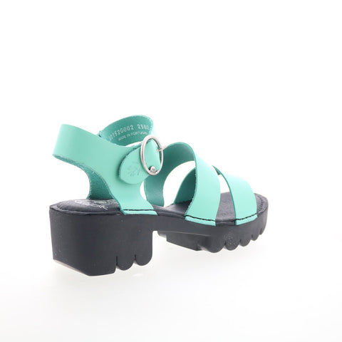 Fly London Egly EGLY520FLY-002 Womens Green Leather Heeled Sandals Shoes