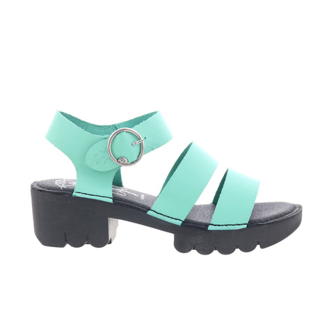 Fly London Egly EGLY520FLY-002 Womens Green Leather Heeled Sandals Shoes