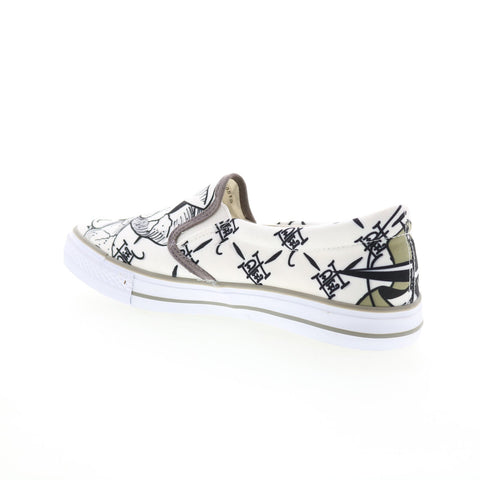 Ed Hardy Callum EH9051S Mens White Canvas Slip On Lifestyle Sneakers Shoes