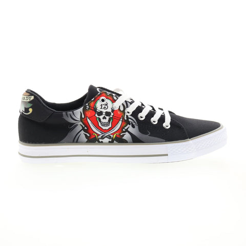 Ed Hardy Brooks EH9054L Mens Black Canvas Lace Up Lifestyle Sneakers Shoes