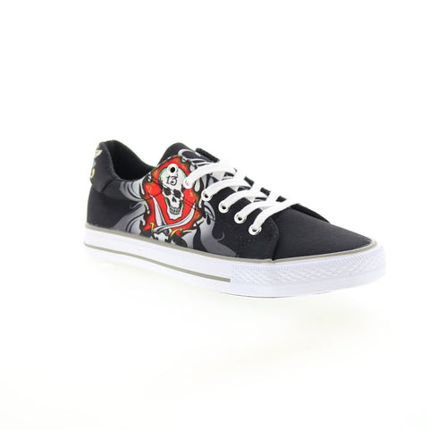 Ed Hardy Brooks EH9054L Mens Black Canvas Lace Up Lifestyle Sneakers Shoes
