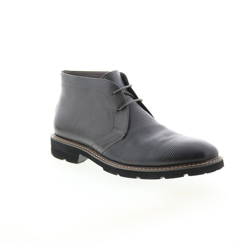 English Laundry Roger EL2281B Mens Gray Leather Lace Up Chukkas Boots