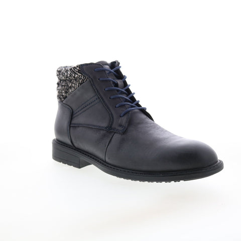 English Laundry Reuben EL2284L Mens Blue Leather Lace Up Casual Dress Boots