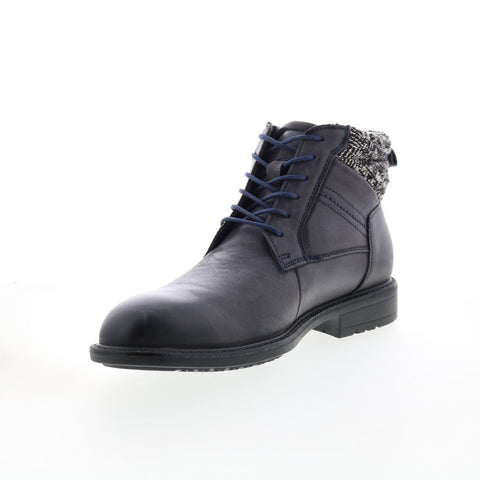 English Laundry Reuben EL2284L Mens Blue Leather Lace Up Casual Dress Boots