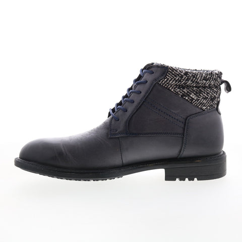 English Laundry Reuben EL2284L Mens Blue Leather Lace Up Casual Dress Boots