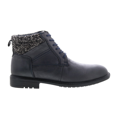 English Laundry Reuben EL2284L Mens Blue Leather Lace Up Casual Dress Boots