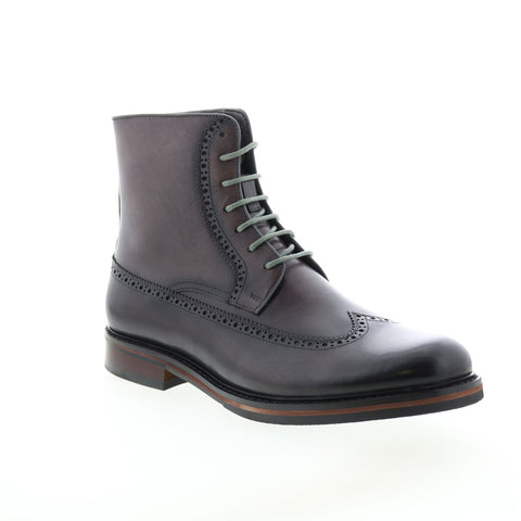 English Laundry Ardley EL2472B Mens Gray Leather Lace Up Casual Dress Boots