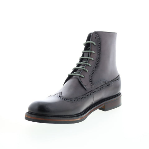 English Laundry Ardley EL2472B Mens Gray Leather Lace Up Casual Dress Boots