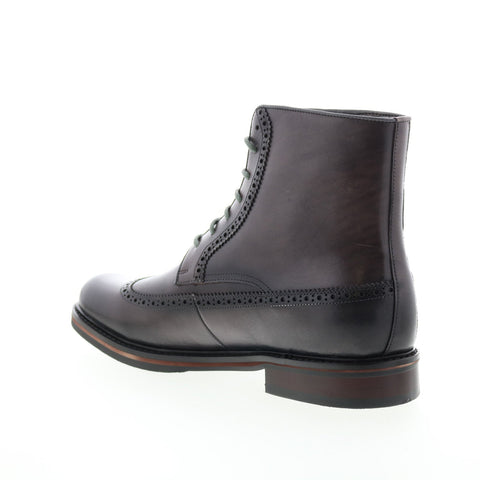 English Laundry Ardley EL2472B Mens Gray Leather Lace Up Casual Dress Boots