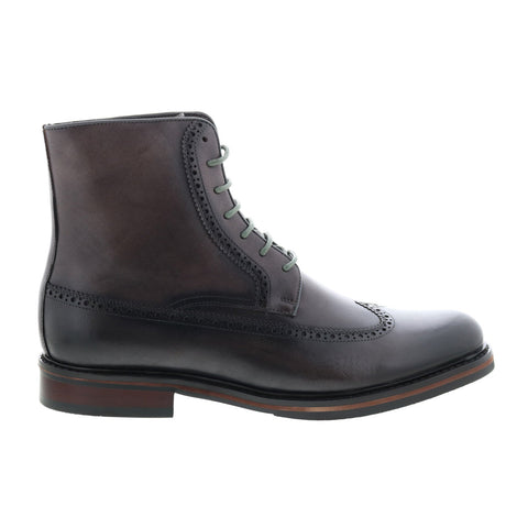 English Laundry Ardley EL2472B Mens Gray Leather Lace Up Casual Dress Boots