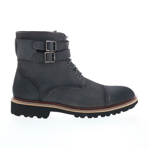 English Laundry Mead EL2474B Mens Gray Leather Lace Up Casual Dress Boots