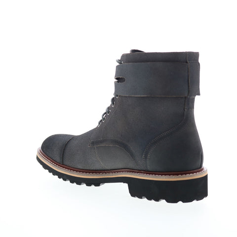 English Laundry Mead EL2474B Mens Gray Leather Lace Up Casual Dress Boots