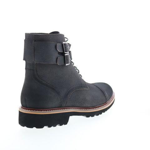 English Laundry Mead EL2474B Mens Gray Leather Lace Up Casual Dress Boots