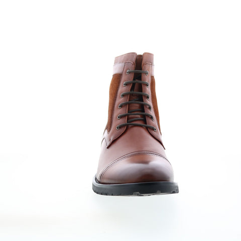 English Laundry York EL2476B Mens Brown Leather Lace Up Casual Dress Boots